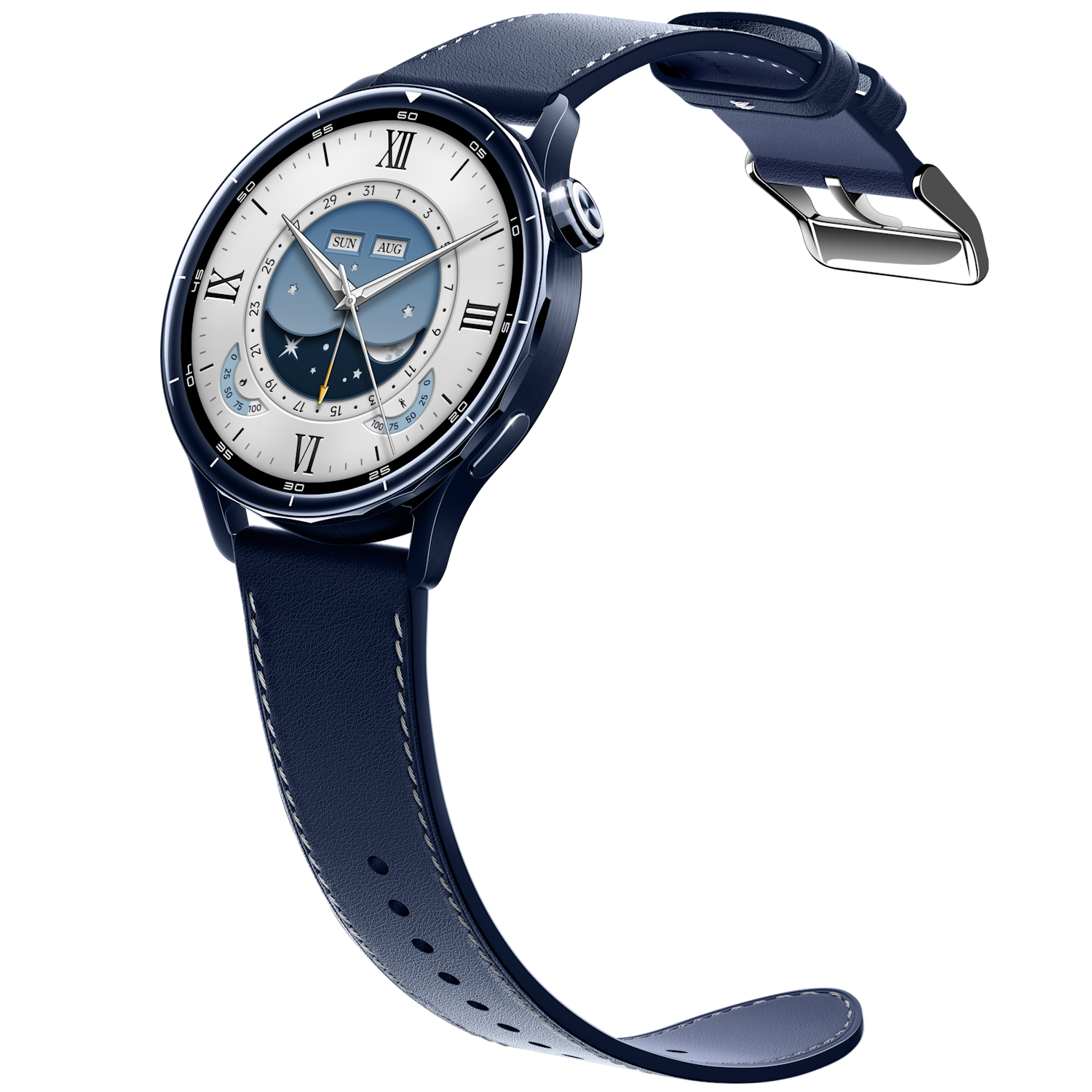 Smartwatch Xiaomi Watch S5 46mm, AMOLED 1.48", Bluetooth, GPS, Leather Strap - Ceramic Blue - imagine 6