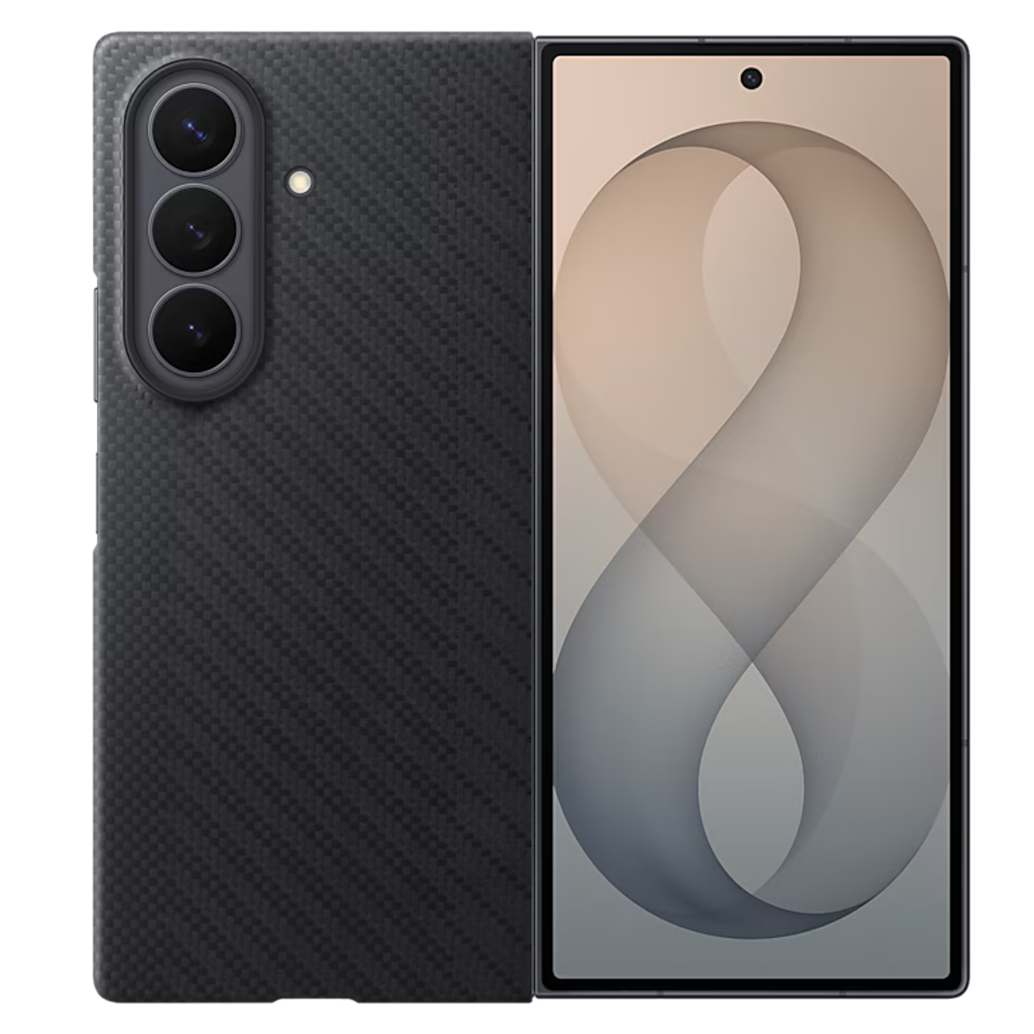 Capac protectie spate Samsung Carbon Magnet Case pentru Galaxy Z Fold 8 Ultra, Graphite