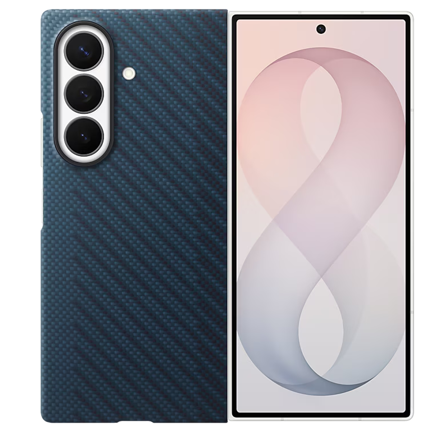Capac protectie spate Samsung Carbon Magnet Case pentru Galaxy Z Fold 8 Ultra, Blue