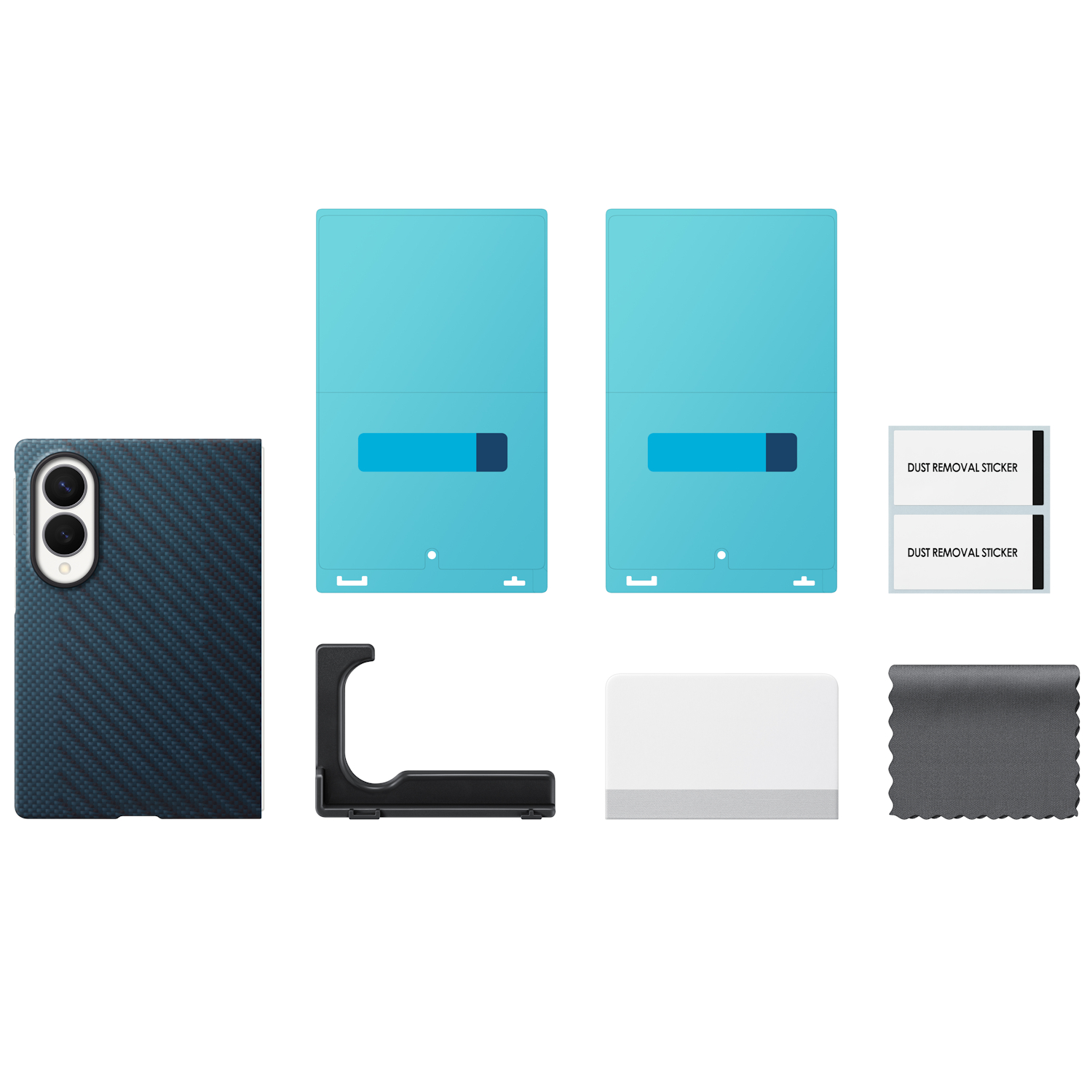 Capac protectie spate Samsung Carbon Magnet Case pentru Galaxy Z Fold8, Blue - imagine 2