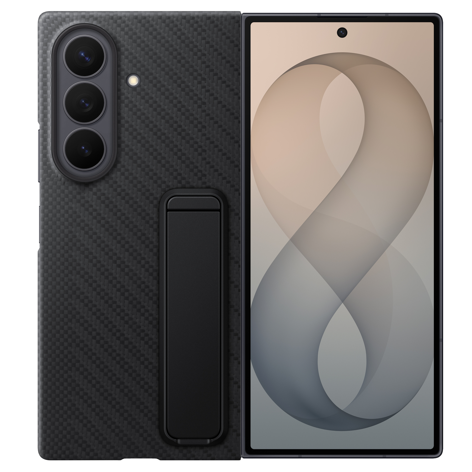 Capac protectie spate Samsung Carbon Standing Case pentru Galaxy Z Fold8 Ultra, Black