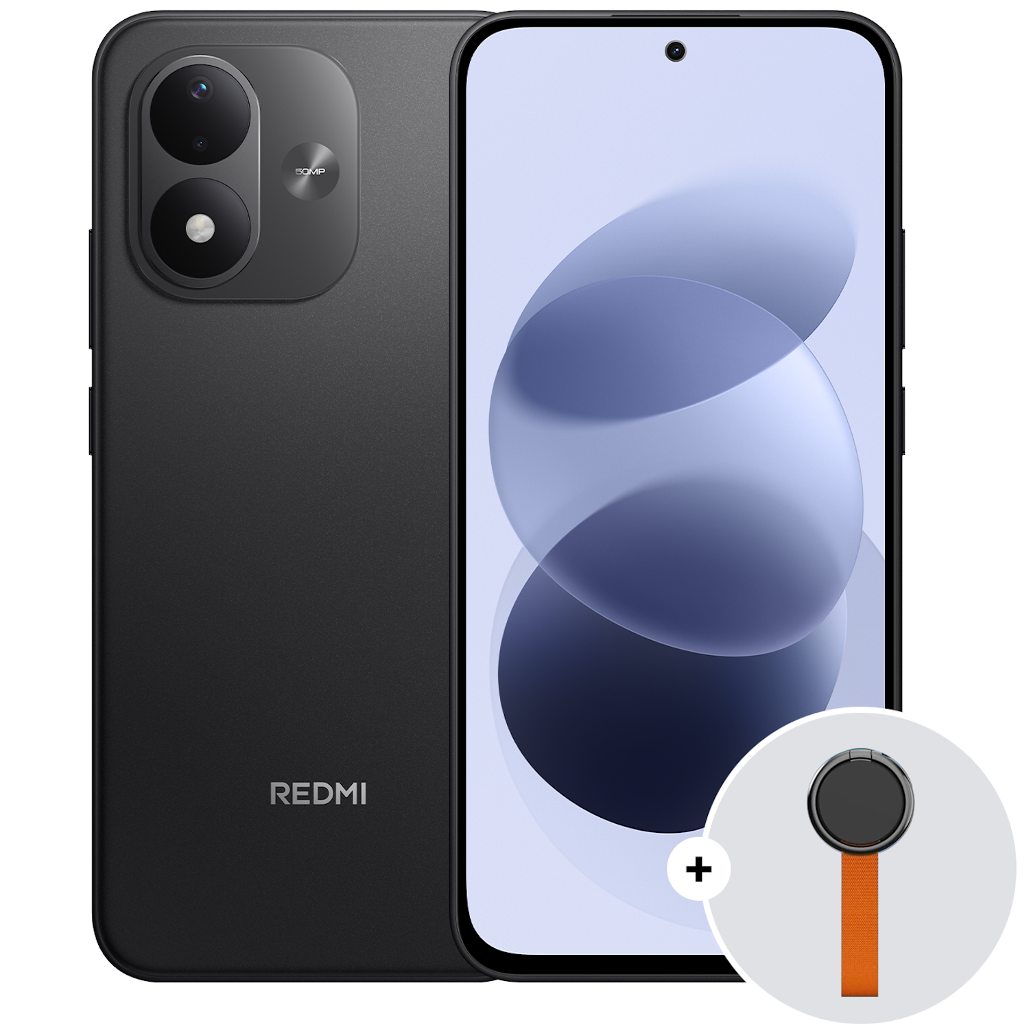 Telefon mobil Dual SIM Xiaomi REDMI Note 17, Octa Core 2.9 GHz, 128 GB + 4 GB RAM, LTE, Black + Woven Strap Ring Stand
