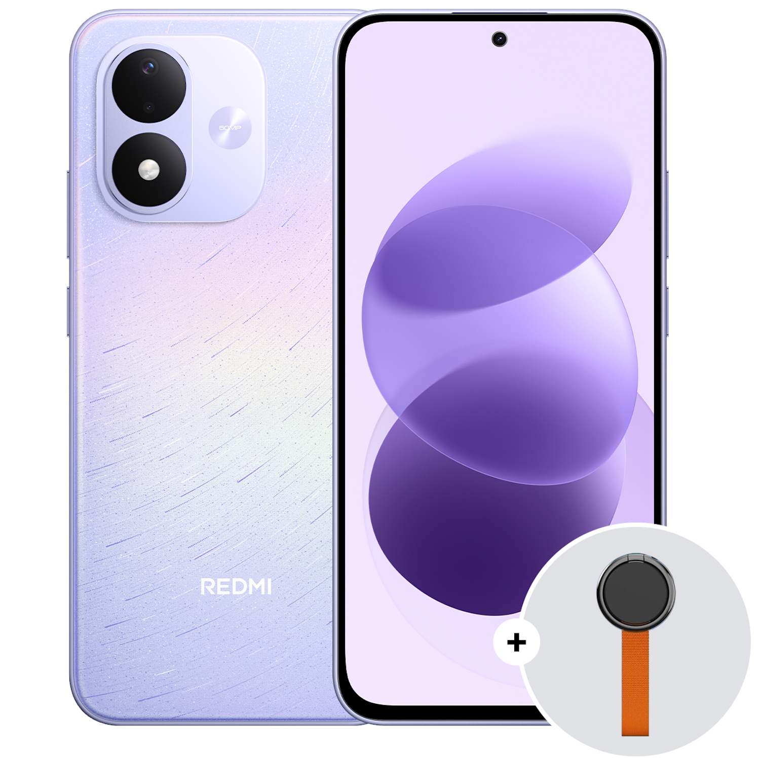 Telefon mobil Dual SIM Xiaomi REDMI Note 17, Octa Core 2.9 GHz, 128 GB + 4 GB RAM, LTE, Celeste Purple + Woven Strap Ring Stand