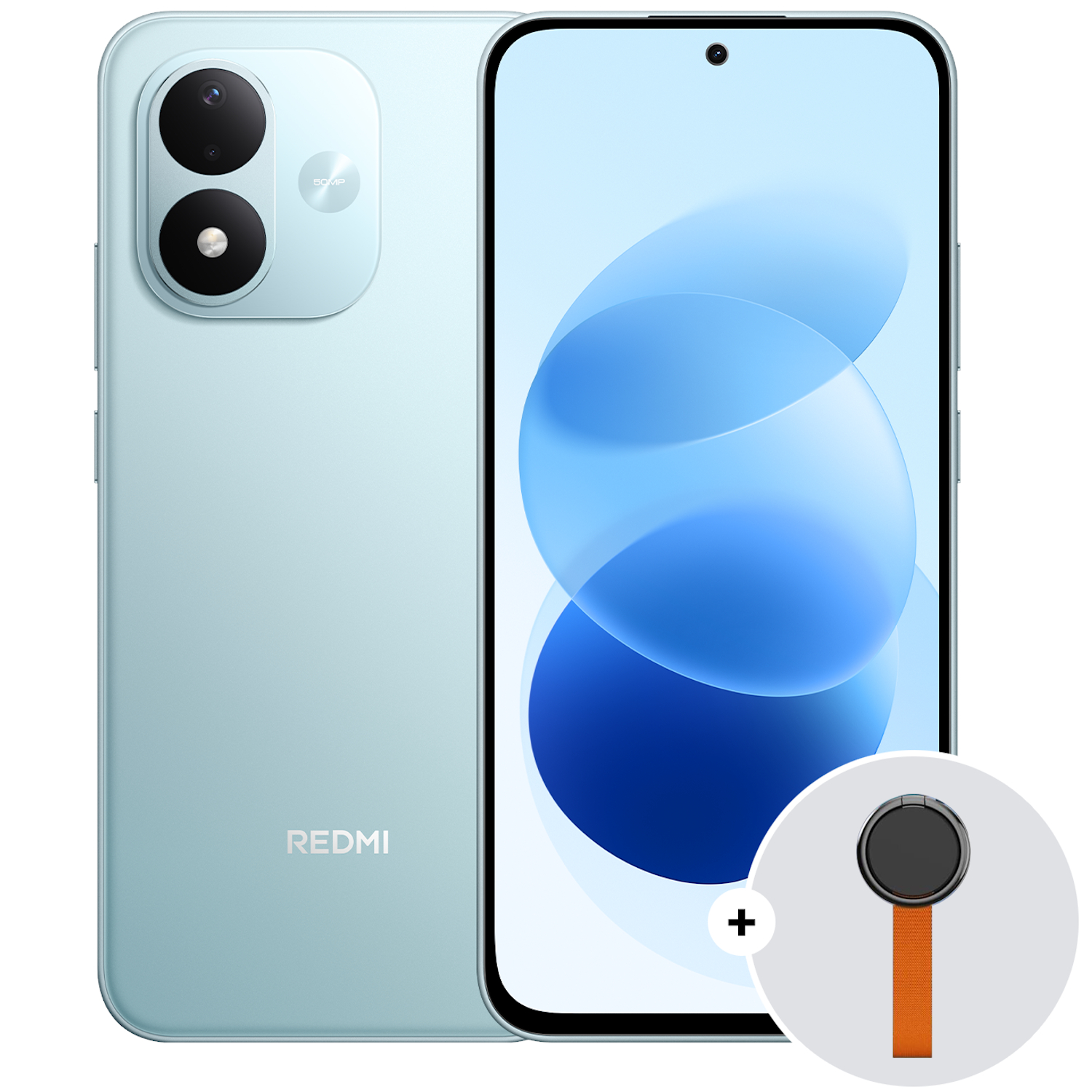 Telefon mobil Dual SIM Xiaomi REDMI Note 17, Octa Core 2.9 GHz, 128 GB + 4 GB RAM, LTE, Sky Teal+ Woven Strap Ring Stand