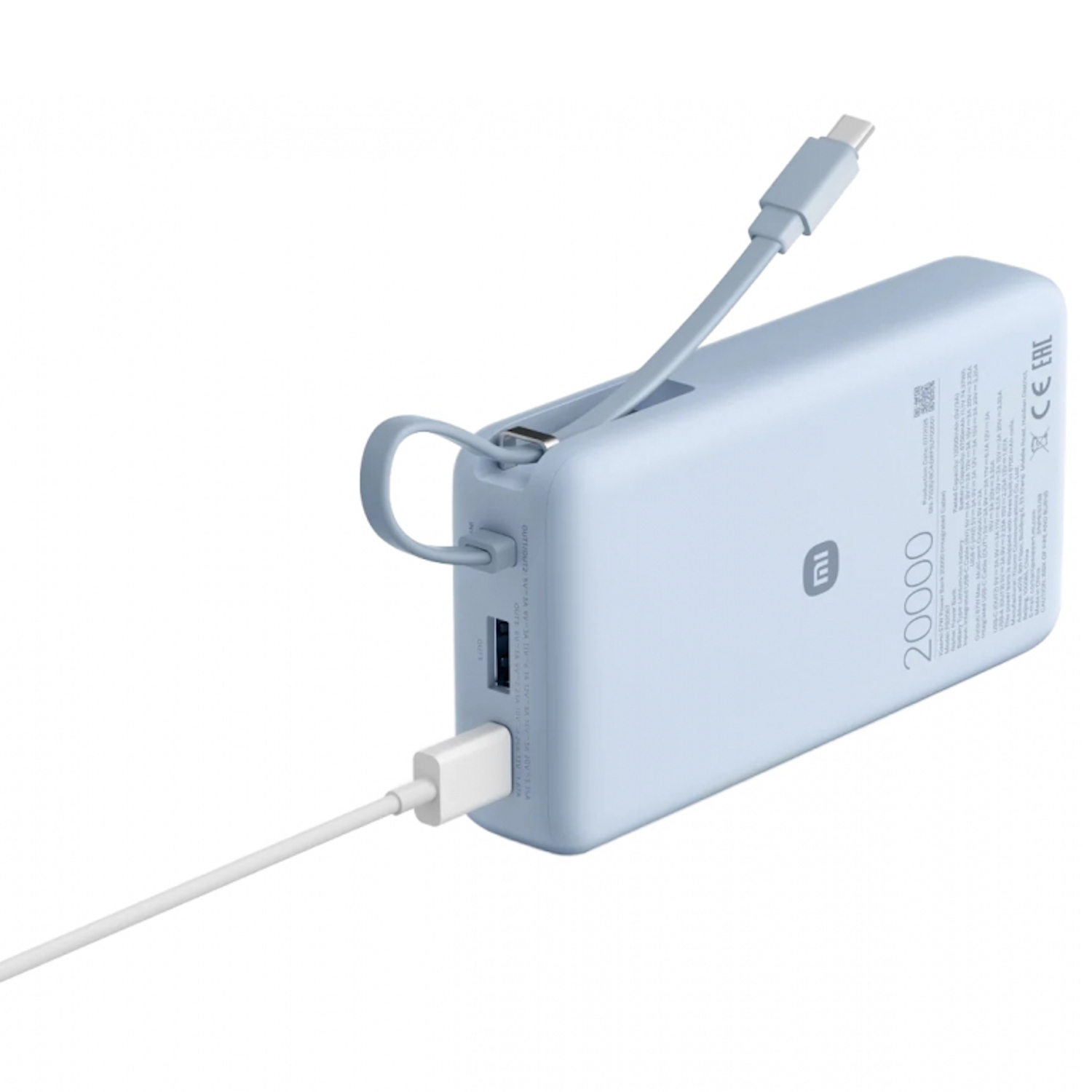 Incarcator portabil universal Xiaomi 67W 20000mAh, cablu integrat USB Type-C, Ice Blue - imagine 5