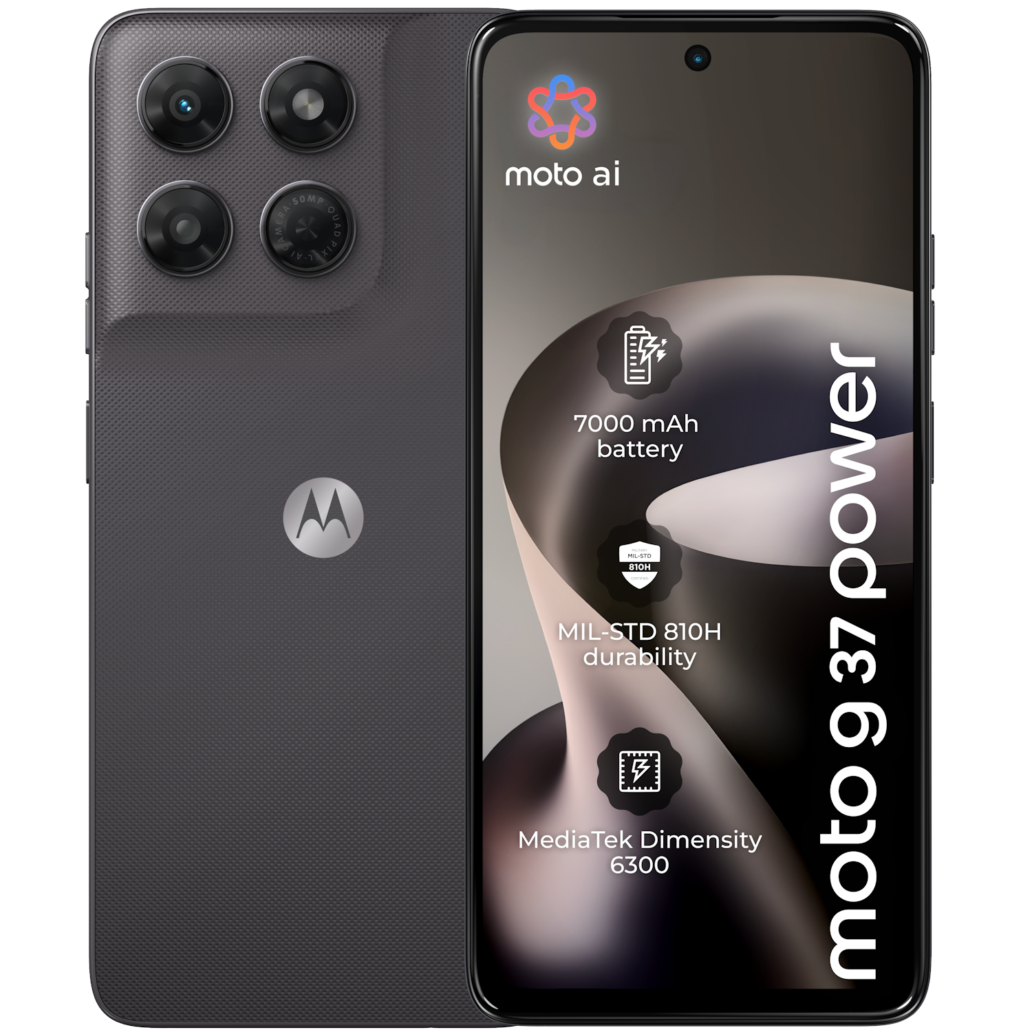 Telefon mobil Dual SIM Motorola Moto G37 POWER 5G, Octa Core 2.4 GHz, 128 GB + 4 GB RAM, PANTONE Impenetrable